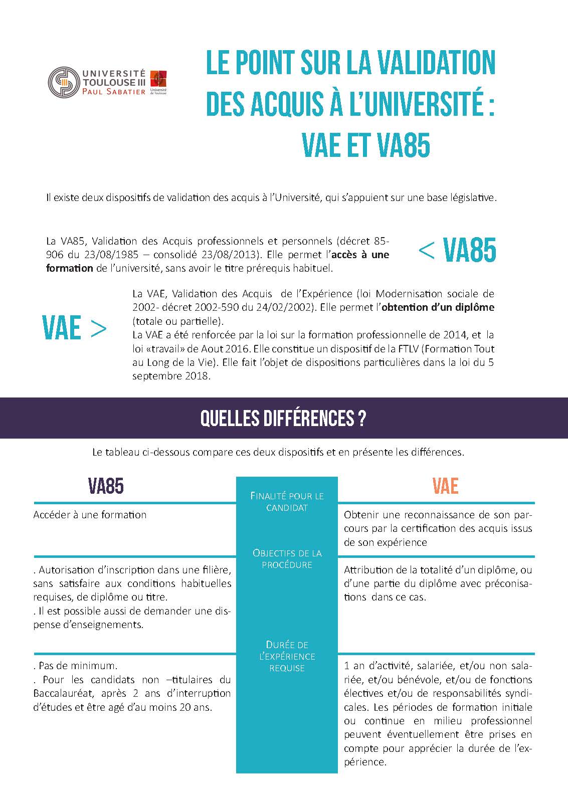 fiche comparative VAE 1