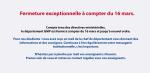 Fermeture exceptionnelle
